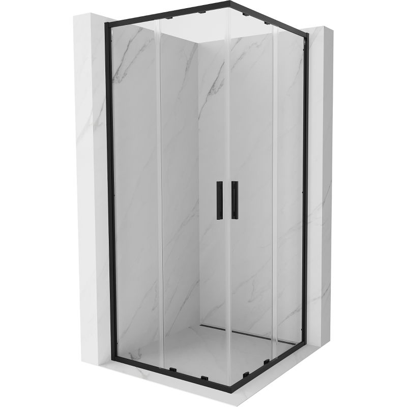Mexen Exo square sliding shower cabin 85 x 85 cm, transparent, black - 8111-085-085-70-00