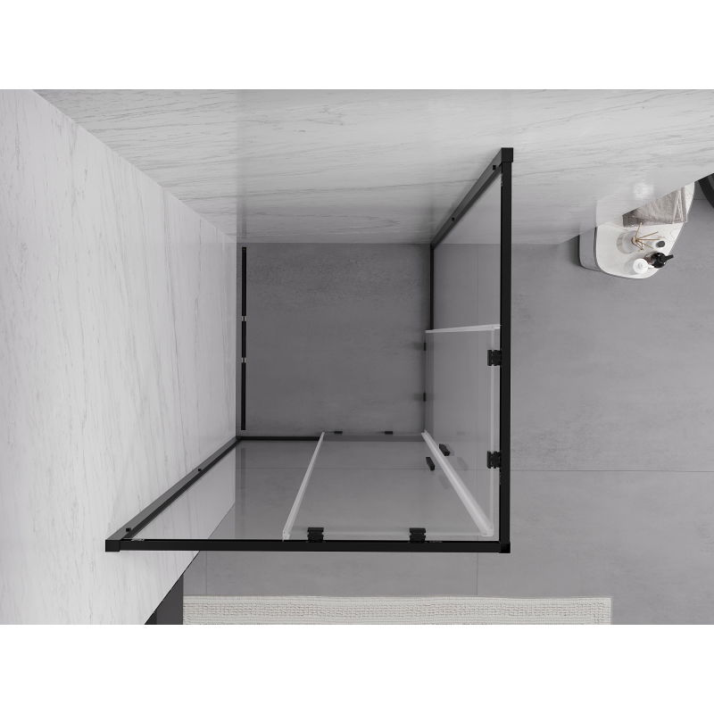 Mexen Exo square sliding shower cabin 95 x 95 cm, transparent, black - 8111-095-095-70-00