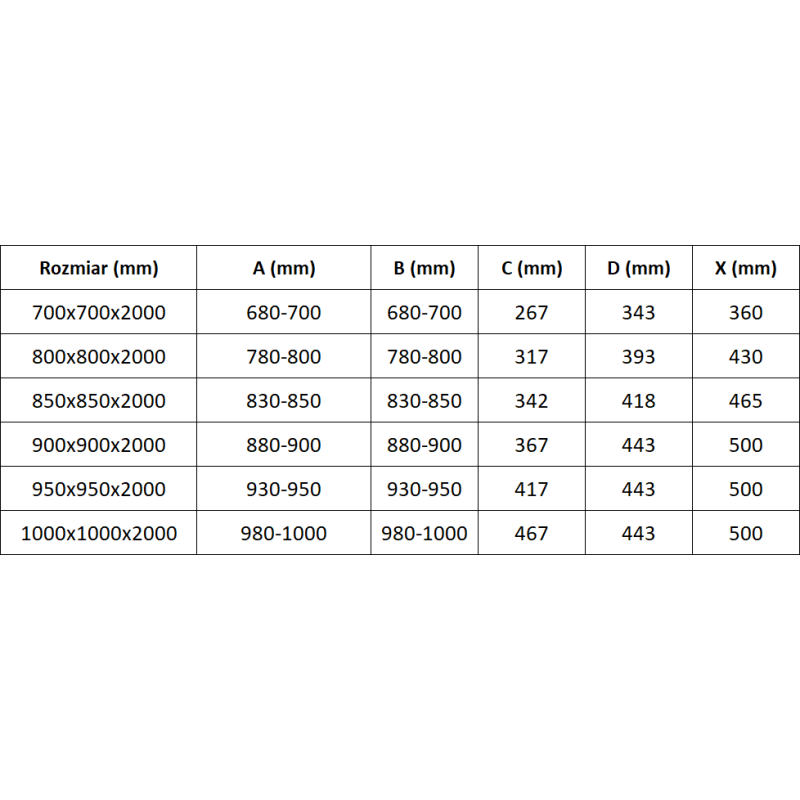 Mexen Exo square sliding shower cabin 95 x 95 cm, transparent, black - 8111-095-095-70-00