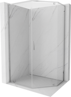 Mexen Exo-R pentagon shower cabin with hinged door 100 x 80 cm, transparent, chrome - 812-100-080-01-00