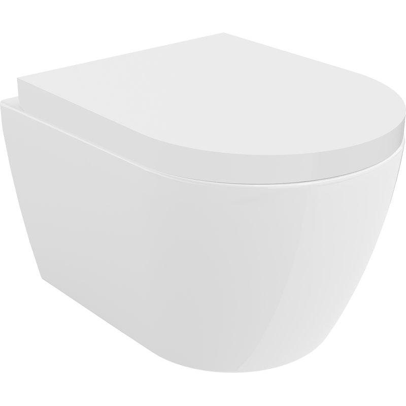 Mexen Carmen Rimless WC bowl with soft-close hard seat, duroplast, glossy white - 30880200
