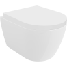 Mexen Carmen Rimless toilet bowl with a hard soft close toilet seat, Thermosetting polymer, White - 30880200