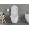 Mexen Carmen Rimless toilet bowl with a hard soft close toilet seat, Thermosetting polymer, White - 30880200