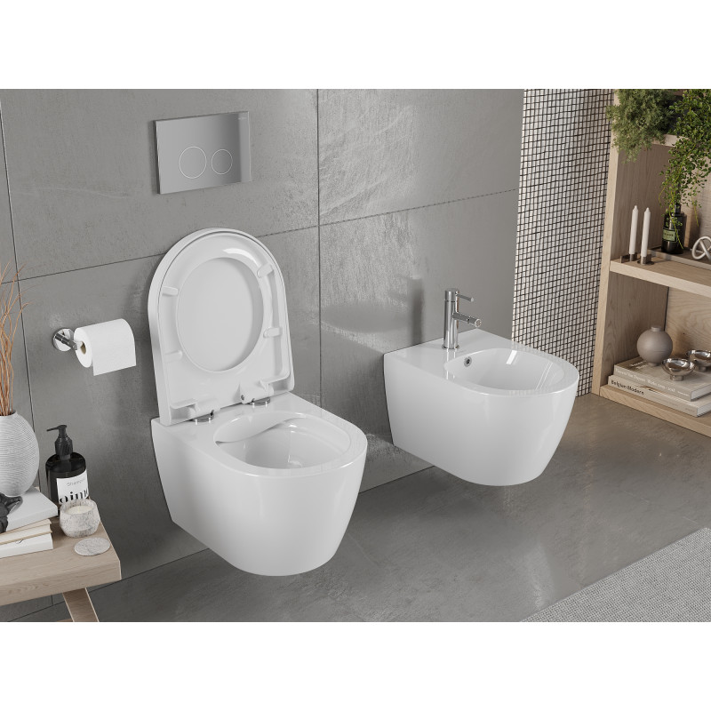 Mexen Carmen Rimless WC bowl with soft-close hard seat, duroplast, glossy white - 30880200