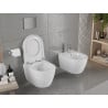 Mexen Carmen Rimless toilet bowl with a hard soft close toilet seat, Thermosetting polymer, White - 30880200