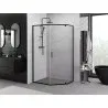 Mexen Exo pentagonal pivot shower cabin 100 x 80 cm, transparent, black - 812-100-080-70-00
