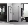 Mexen Exo-R pentagonal pivot shower cabin 100 x 80 cm, transparent, black - 812-100-080-70-00