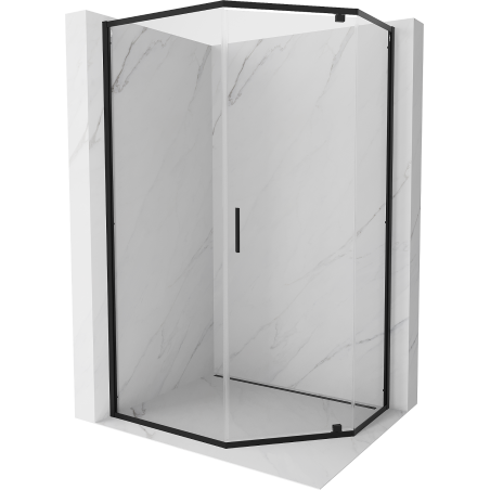 Mexen Exo pentagonal pivot shower cabin 100 x 80 cm, transparent, black - 812-100-080-70-00