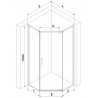 Mexen Exo-R pentagonal hinged shower cabin 100 x 90 cm, transparent, black - 812-100-090-70-00