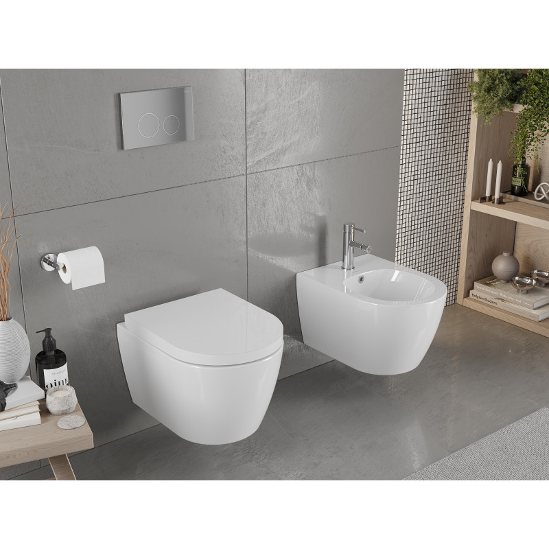 Mexen Carmen Rimless WC bowl with soft-close hard seat, duroplast, glossy white - 30880200