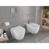 Mexen Carmen Rimless toilet bowl with a hard soft close toilet seat, Thermosetting polymer, White - 30880200