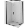 Mexen Exo pentagonal shower enclosure swing 100 x 90 cm, transparent, black - 812-100-090-70-00
