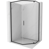Mexen Exo-R pentagonal hinged shower cabin 100 x 90 cm, transparent, black - 812-100-090-70-00