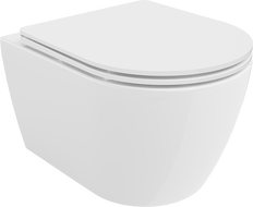 Mexen Carmen Rimless toilet bowl with a slim soft close toilet seat, Thermosetting polymer, White - 30880300