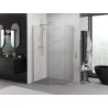 Mexen Exo-R pentagon-shaped shower enclosure with hinged door 90 x 80 cm, transparent, gold - 812-090-080-50-00