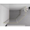 Mexen Exo-R pentagon-shaped shower enclosure with hinged door 90 x 80 cm, transparent, gold - 812-090-080-50-00