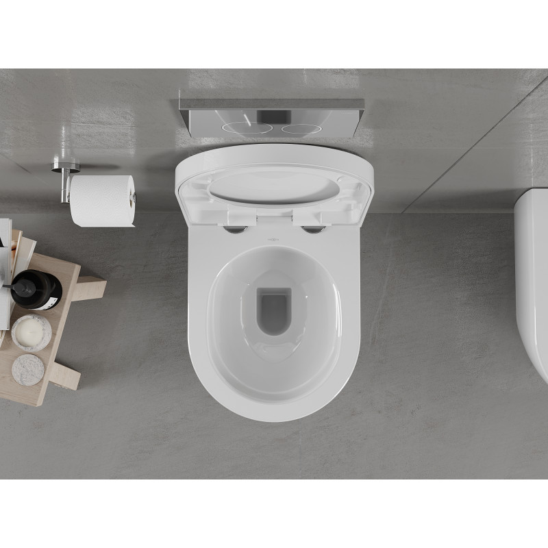 Mexen Carmen Rimless WC bowl with soft-close hard seat, duroplast, glossy white - 30880200
