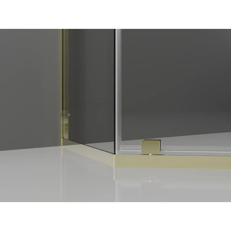 Mexen Exo Pentagonal Hinged Shower Enclosure 100 x 90 cm, Transparent, Gold - 812-100-090-50-00