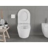 Mexen Carmen Rimless toilet bowl with a slim soft close toilet seat, Thermosetting polymer, White - 30880400