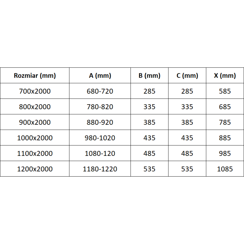 Mexen Exo double hinged shower doors 110 cm, transparent, black - 814-110-000-70-00