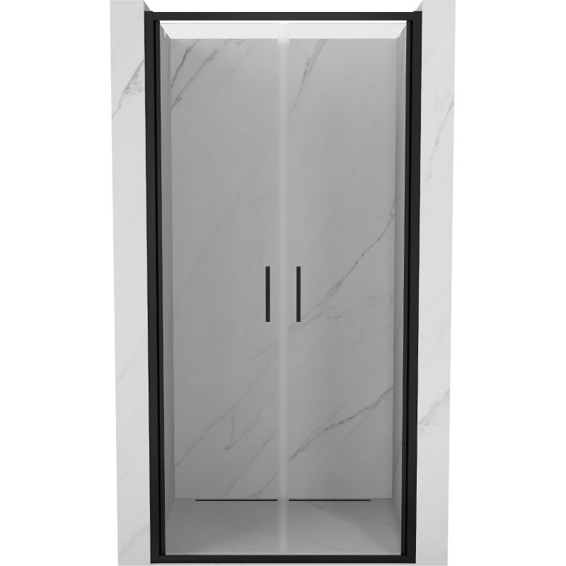 Mexen Exo double hinged shower doors 110 cm, transparent, black - 814-110-000-70-00