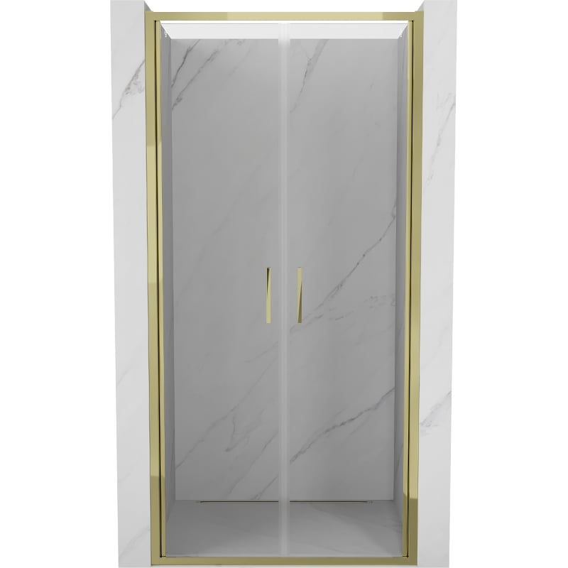 Mexen Exo double hinged shower door 120 cm, transparent, gold - 814-120-000-50-00