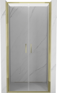 Mexen Exo-B Duo double hinged shower door 120 cm, transparent, gold - 814-120-000-50-00