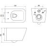 Mexen Cube Rimless Toilet Bowl with Slim Soft-Close Seat, Duroplast, White Gloss - 30924000