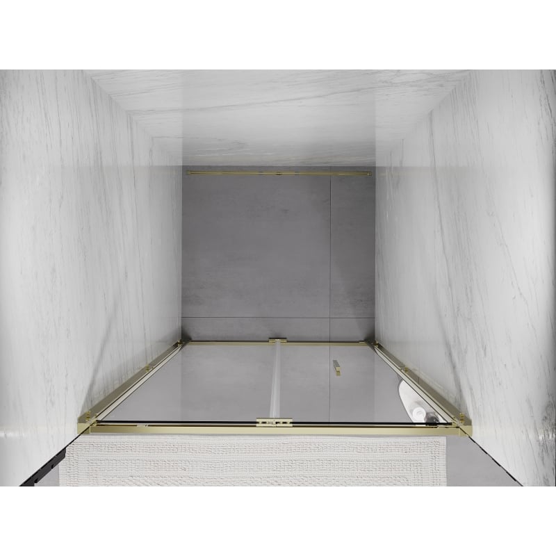 Mexen Exo folding shower door 120 cm, transparent, gold - 816-120-000-50-00