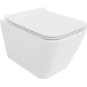 Mexen Cube Rimless Toilet Bowl with Slim Soft-Close Seat, Duroplast, White Gloss - 30924000