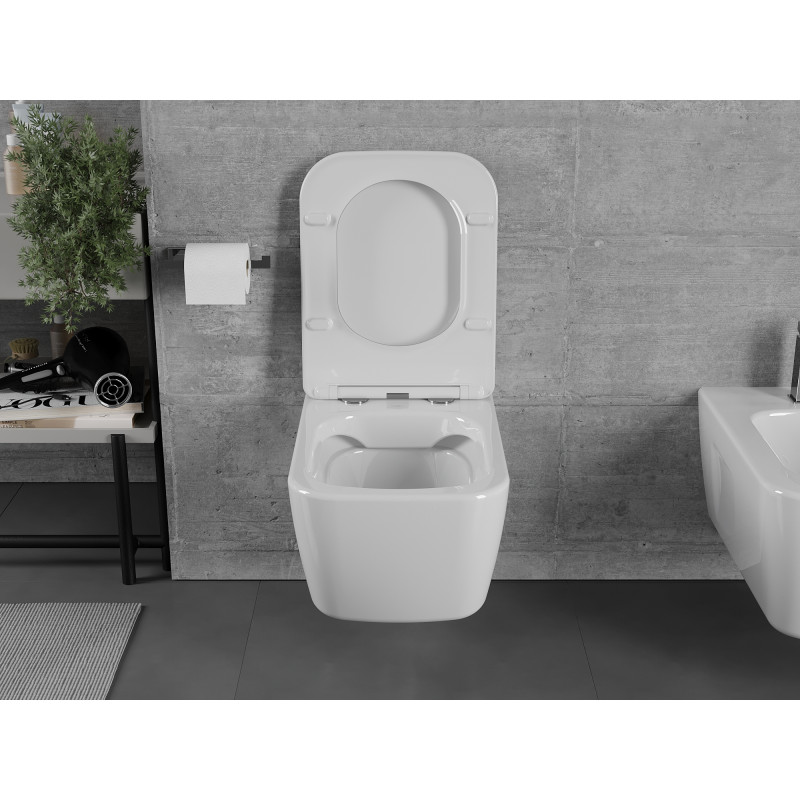 Mexen Margo Rimless WC Bowl with Slim Soft-Close Seat, Duroplast, Glossy White - 30420900