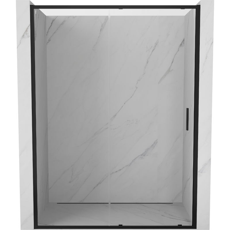 Mexen Exo sliding shower doors 200 cm, transparent, black - 8151-200-000-70-00