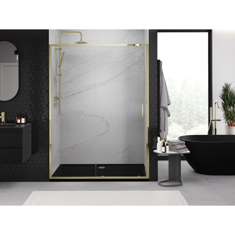 Mexen Exo-S sliding shower door 180 cm, transparent, golden - 8151-180-000-50-00