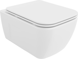 Mexen Margo Rimless toilet bowl with a slim soft close toilet seat, Thermosetting polymer, White - 30420900