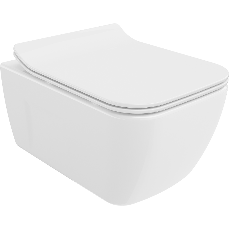 Mexen Margo Rimless WC Bowl with Soft-Close Slim Seat, Duroplast, White Gloss - 30420800