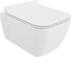 Mexen Margo Rimless toilet bowl with a slim soft close toilet seat, Thermosetting polymer, White - 30420800