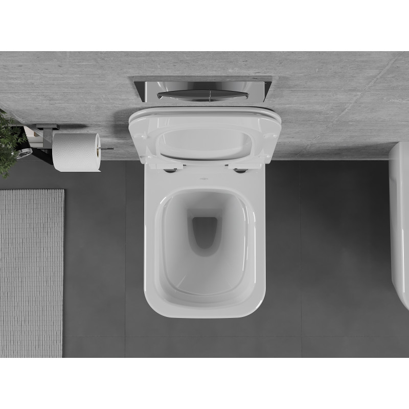 Mexen Margo Rimless WC bowl with a slow-closing slim duroplast seat, glossy white - 30420800