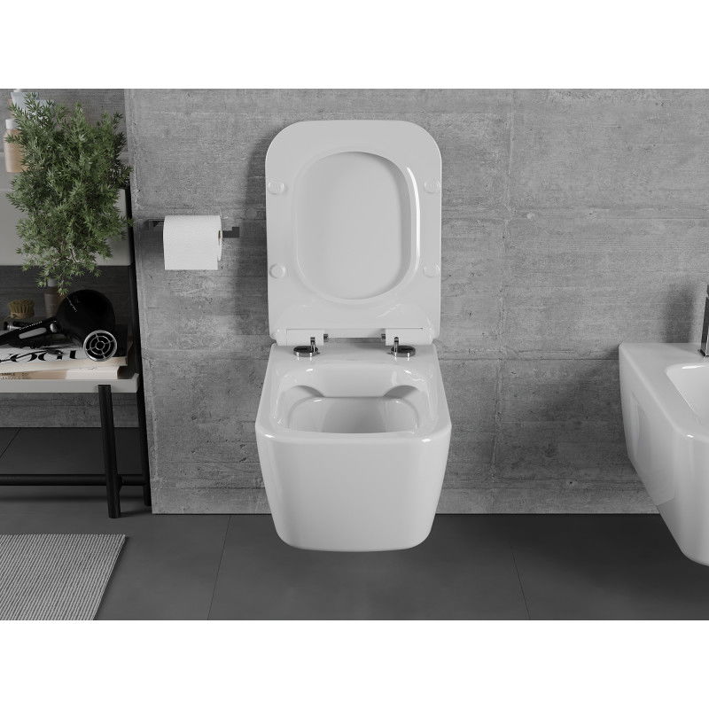 Mexen Margo Rimless WC Bowl with Soft-Close Slim Seat, Duroplast, White Gloss - 30420800