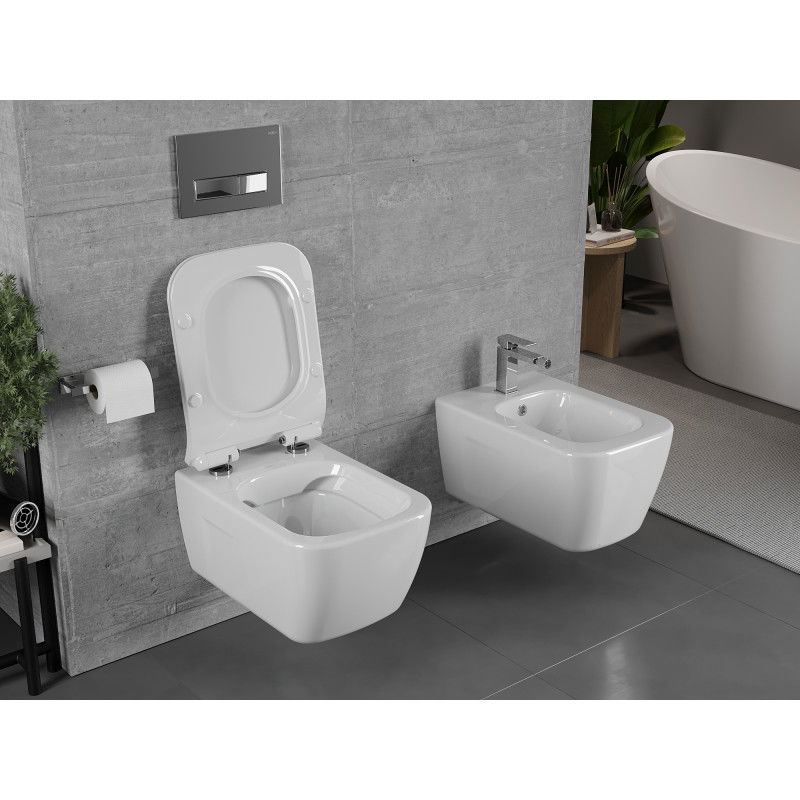 Mexen Margo Rimless WC Bowl with Soft-Close Slim Seat, Duroplast, White Gloss - 30420800