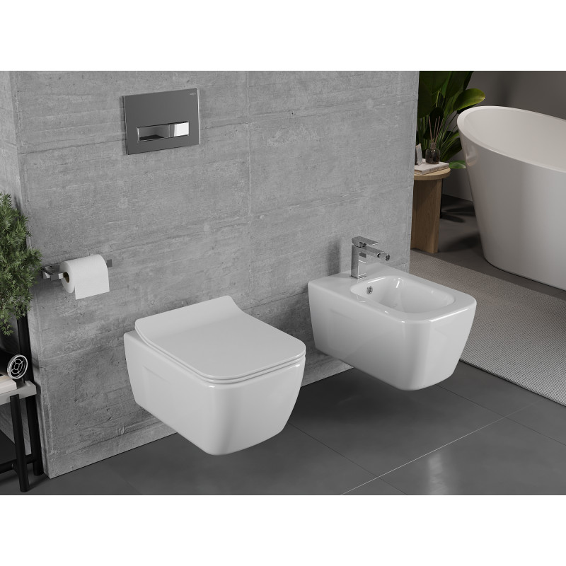 Mexen Margo Rimless WC bowl with a slow-closing slim duroplast seat, glossy white - 30420800