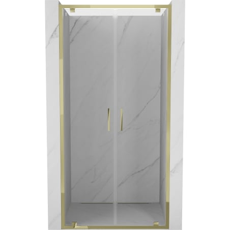 Mexen Exo double hinged shower door 110 cm, transparent, gold - 8182-110-000-50-00