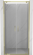 Mexen Exo-BR Duo double hinged shower doors 110 cm, transparent, gold - 8182-110-000-50-00