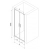Mexen Exo-BR Duo double hinged shower doors 120 cm, transparent, gold - 8182-120-000-50-00