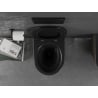 Mexen Lena Rimless Toilet Bowl with Soft-Close Slim Seat, Duroplast, Matte Black/Gold Check Pattern - 30224079