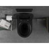 Mexen Lena Rimless WC bowl with soft-close slim seat, duroplast, black matte/gold grid pattern - 30224079