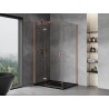 Mexen Mist-H T pivot shower cabin left 100 x 75 cm, transparent, brushed copper - 8A5T-100-075-65-00-L