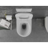 Mexen Lena Rimless WC bowl with slim soft-close seat, duroplast, white/gold check pattern - 30224009