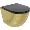 Mexen Lena Rimless WC Bowl with Soft-Close Slim Seat, Duroplast, Black Matte/Golden Scale Pattern - 30224078