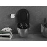 Mexen Lena Rimless WC Bowl with Slim Soft-Close Seat, Duroplast, Black Matte/Silver Scale Pattern - 30224072