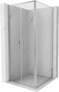 Mexen Exo-B Duo 110 x 110 cm Hinged Shower Cabin, Transparent, Chrome - 814-110-110-01-00